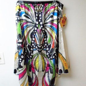 NEW APPLE BOTTOMS BUTTA-FLY FAIRY TALE BUTTERFLY SATIN SKIRT BIKINI COVER UP XL